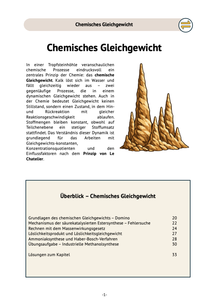 Themenband 1 Chemisches Gleichgewicht und Säure-Base-Gleichgewichte