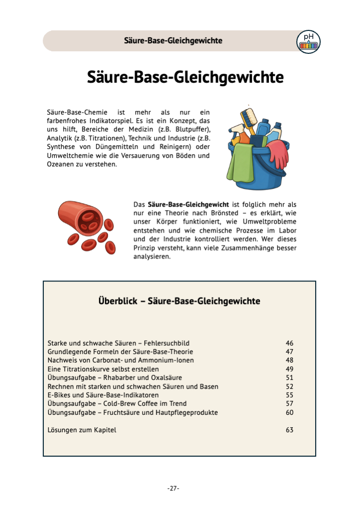 Themenband 1 Chemisches Gleichgewicht und Säure-Base-Gleichgewichte